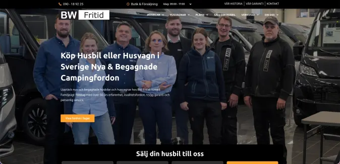 BW Fritid - Webbdesign av Mera Kommunikation